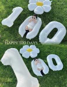 ins数字气球宝宝100天百日宴户外野餐装饰拍照道具布置百天照公园