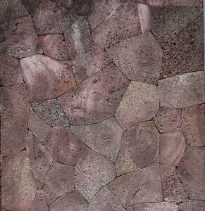 天然石材火山石墙砖 红色双面切火山岩板材铺路背景墙蘑菇石文化