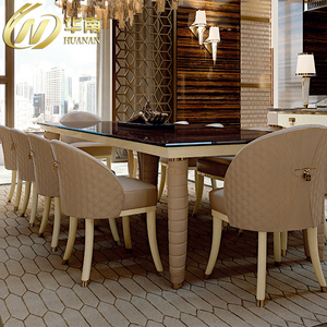 不锈钢大理石餐桌长方形大户型餐厅后现代轻奢餐桌椅家具一桌八椅