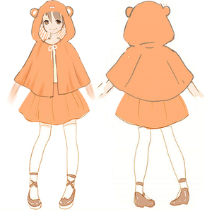 干物妹 小埋可爱卖萌 七分袖斗篷外套 动漫衣服 套装裙子