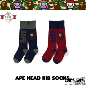 日本代购 BAPE APE HEAD RIB SOCKS 潮牌猿人儿童款休闲袜子0729