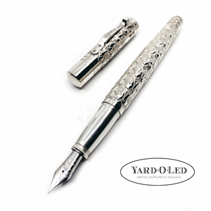 英國 YARD-O-LED 總督大班維多利亞 925純銀 18K 鋼筆（葡萄紋）