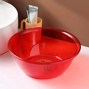 林洛枫潇淘宝结婚盆红色塑料喜字圆形水晶盆洗脸洗脚女方陪嫁嫁妆