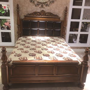 美式古典造型家具床头软包枫木加州大床传承美式经典极简轻奢居家