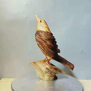 原木松节琥珀木北沉香天然树根喜鹊根雕木雕客厅办公实木装饰摆件