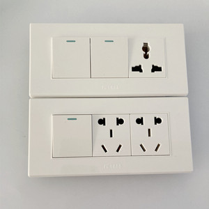 118型家用墙壁开关按钮插座面板10a单控一开两插六孔两开三孔两位