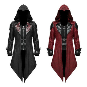 万圣节欧美中世纪复古拼接外套男哥特式暗黑刺客cosplay宫廷礼服