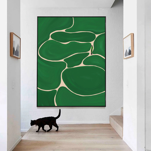 客厅原创轻奢中古绿色挂画餐厅玄关走廊复古高级感森系装饰画极简
