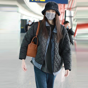 calbou kimct何穗明星同款菱形轻薄羽绒服冬装新款小众设计感外套