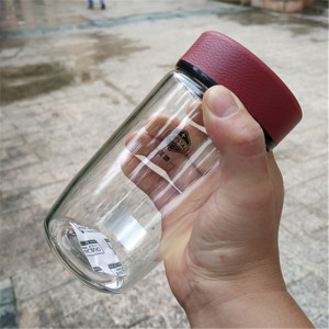 匡迪华象单层玻璃杯男女便携带盖透明加厚家用鹅蛋车载日式泡茶杯