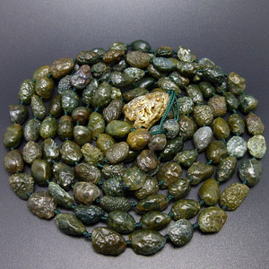 戈壁奇石葡萄干经脉石筋脉石绿水草玛瑙原石吊坠佛珠项链108颗