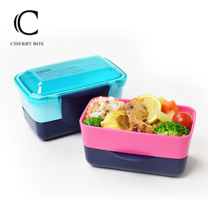 进口日式便当盒轻食套装双层分格饭盒带饭水果午餐盒非玻璃盒微波