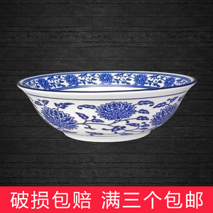 复古青花瓷斗碗商用陶瓷中式米饭碗汤碗拉面碗混沌稀饭碗家用加厚
