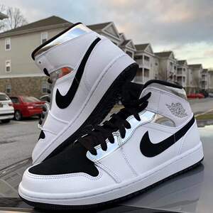 【全盒】美国直邮 不退换 aj1 中帮 黑白银 小伦纳德