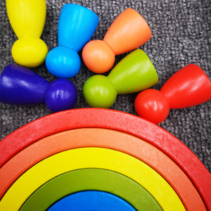 儿童彩虹积木蒙氏智力开发创意拼搭男孩女孩1-3-6岁早教玩具