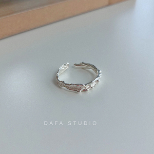 DAFA 刚刚好～小众设计锡纸褶皱肌理感银戒指 S925纯银简约食指戒