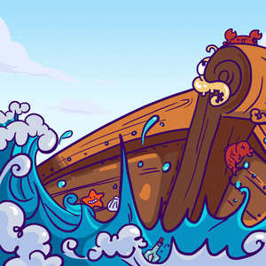 扬帆起航手机壁纸插画素材psd分层源文件