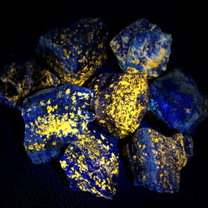 天然阿富汗3-4cm帝王青青金石原石 diy饰品原石 矿物晶体教学标本