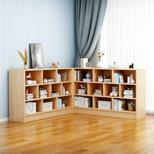 简易书架落地简约客厅置物架家用玩具收纳架子学生网红格子矮书柜