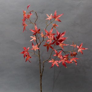 仿真3叉枫叶 红枫叶鸡爪枫家居婚庆造景装饰仿真树叶枫叶假树叶