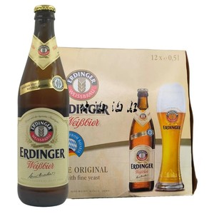 爱尔丁格小麦白啤酒德国原装进口精酿500ml整箱玻璃瓶艾丁格特价