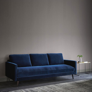 北欧简约现代风格布艺沙发小户型可拆洗天鹅绒宝蓝色双人三人沙发