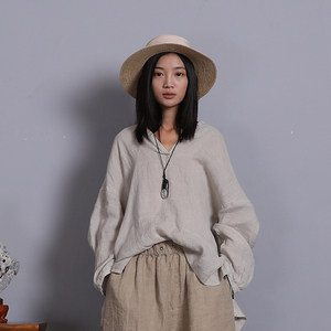 竹林石屋服装淘宝b品竹林石屋春夏通勤长袖复古立领衬衣韩版休闲