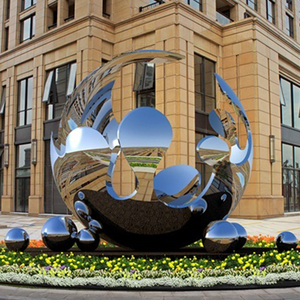 大型不锈钢锻造现代中式小区入口标志雕塑摆件球型创意摆设户外