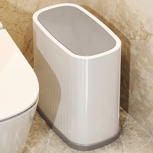 卫生间夹缝垃圾桶新款家用按压式弹盖垃圾桶餐厅厨卫收纳筒垃圾篓