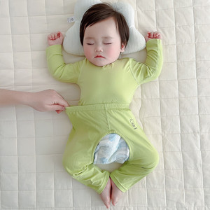 婴儿衣服莫代尔无骨睡衣宝宝四季春夏薄款分体二件套装冰丝空调服