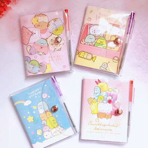 角落萌宠迷你本子带圆笔卡通本记事本笔记本单行本手账本