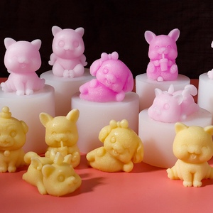 卡通呆萌小动物猫咪狗狗硅胶模具diy车载摆件蛋糕装饰冰块模具