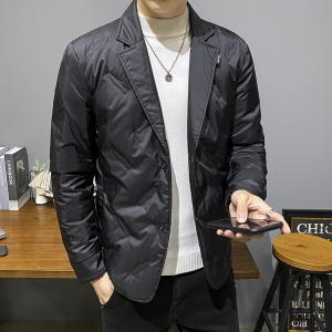 富贵鸟西装领羽绒服男士冬季短款2022年新款轻薄修身商务西服外套