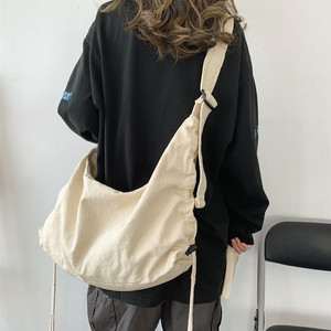 ins包包女chic帆布斜挎包大容量