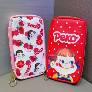 现货 日单新款可爱卡通不二家牛奶妹大容量笔袋 多功能拉链文具袋