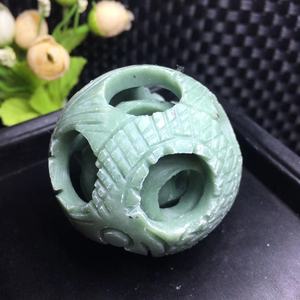 天然玉石套球转心球同心转运球镂空浮雕透雕玲珑球家居办公室摆件