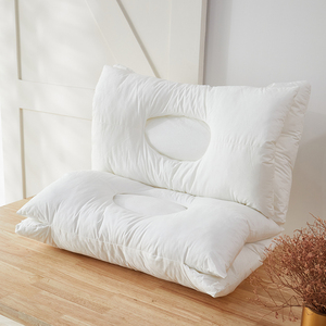 川岛奈良出口日本新品枕芯枕头全棉凹型太空护颈枕全棉凹型护颈枕