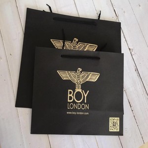潮牌购物袋手提袋boy袋子定制牛皮纸袋烫金包装袋专柜同款
