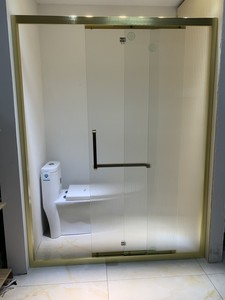 （补拍链接）淋浴房一字型三联动移门洗澡间隔断浴室推拉玻璃门