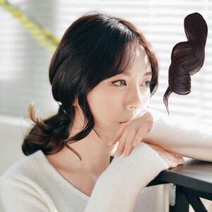 韩版新款中分刘海片 斜刘海假发 大波浪卷刘海修脸显瘦气质刘海