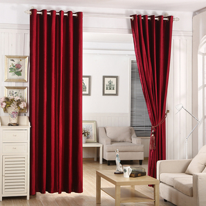成品绒布加厚隔音丝绒复古纯红色婚房遮光新中式客厅背景家用窗帘