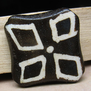 西亚千年老邦迪克天珠43052木化石老珠子串珠背珠diy文玩配件配饰