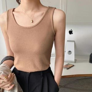 小棠伊淘宝基础款宽肩带吊带背心女夏季新款韩版韩版宽松纯色无袖外