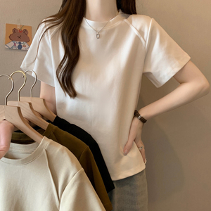小个子心机拼接短袖t恤女夏季新款韩版宽松半袖打底衫女上衣短款