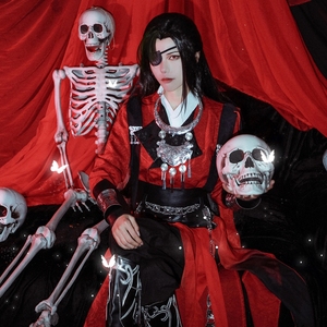 现货天官赐福花城cos服假发绝境红衣鬼王古装汉服幽冥曲全套红伞