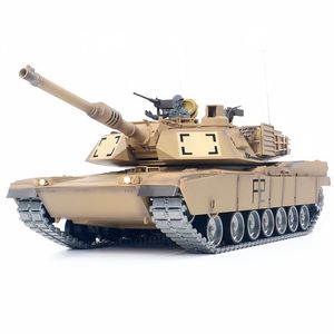 恒龙M1A2坦克遥控金属电动玩具军事模型攀爬车对战发射冒烟3918
