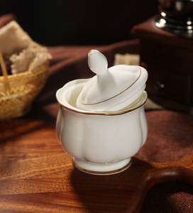 英式陶瓷糖缸创意欧式骨瓷咖啡糖罐带盖装白糖罐子定制logo印烤字