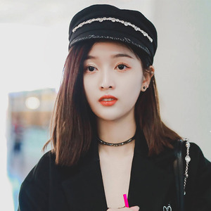 calbou kimct吴宣仪同款英伦复古鸭舌海军帽帽子女秋冬百搭贝雷帽