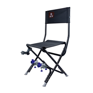 便携折叠钓鱼椅子钓凳 简易台钓椅垂钓凳子 带炮台有靠背渔具用品