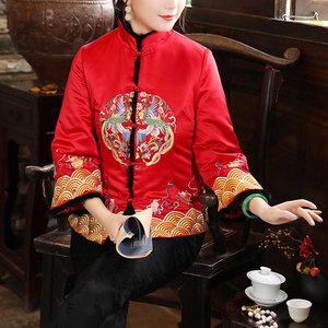 过年唐装棉服女冬新款复古中国风中式绣花改良版旗袍棉袄上衣加厚
